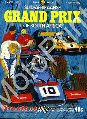 1972 SA GP digital scans cover, entry lists, sold digital format and price only (+pics drivers, Ferguson BT33, entry bakkies, completed lap chart